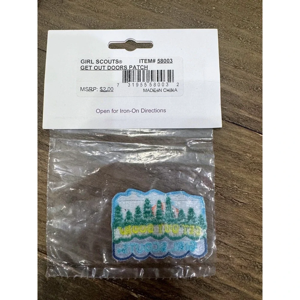 Vintage Girl Scouts NOS Get Outdoors Iron-On Fun Patch Sealed Collectible